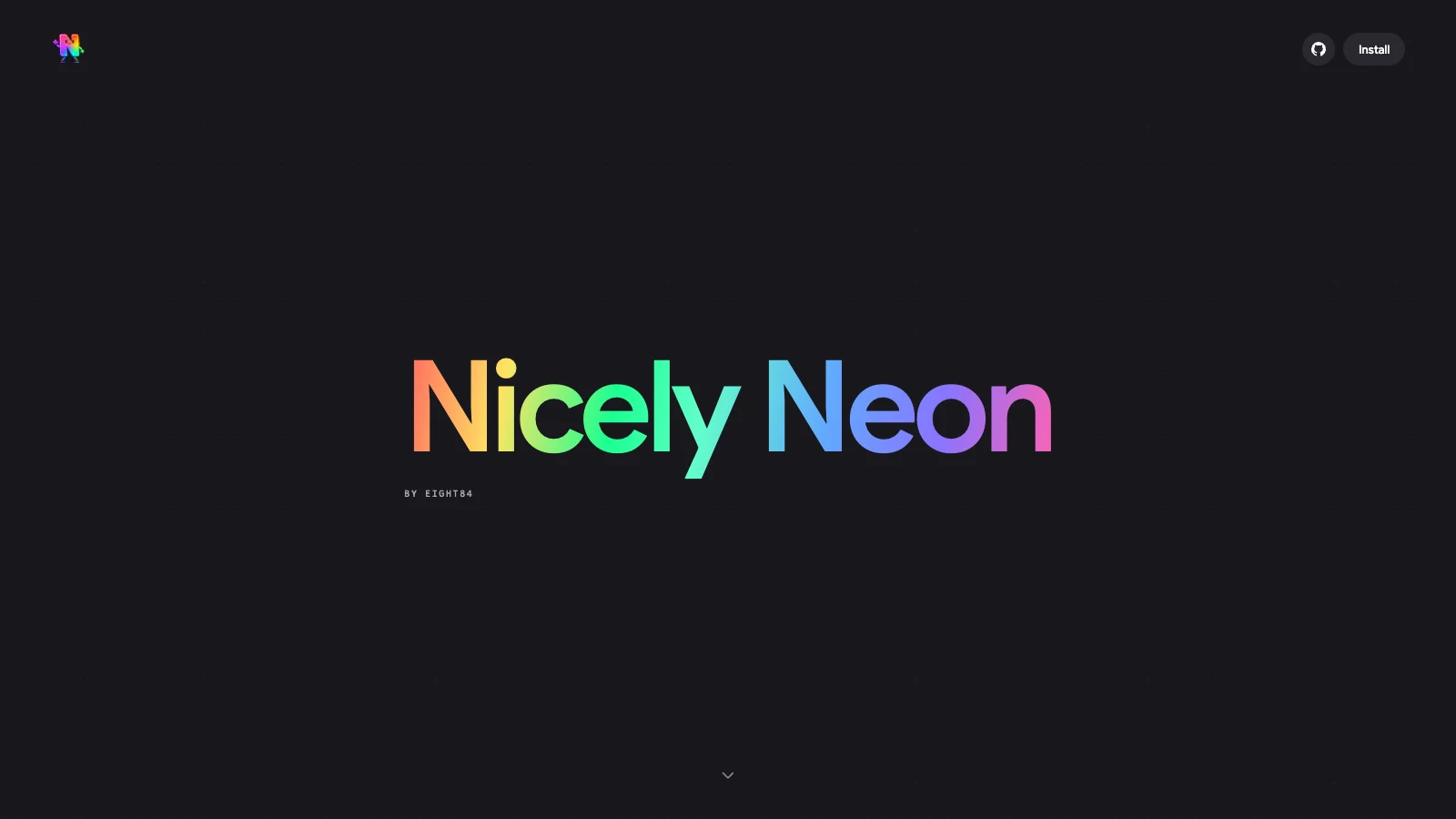 Nicely Neon website by Eight84